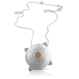 Orange Sapphire Shield Necklace