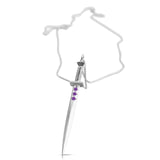 Purple Sapphire Sword Necklace