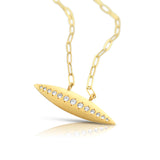 Front view of 14K gold Transurfing Board Necklace with diamonds – b.Tsaritsa