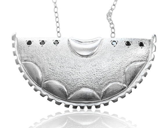Black Diamond Shield Necklace - b.Tsaritsa