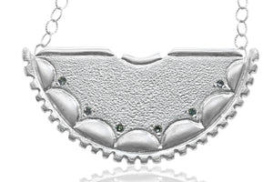 Green Diamond Shield Necklace - b.Tsaritsa